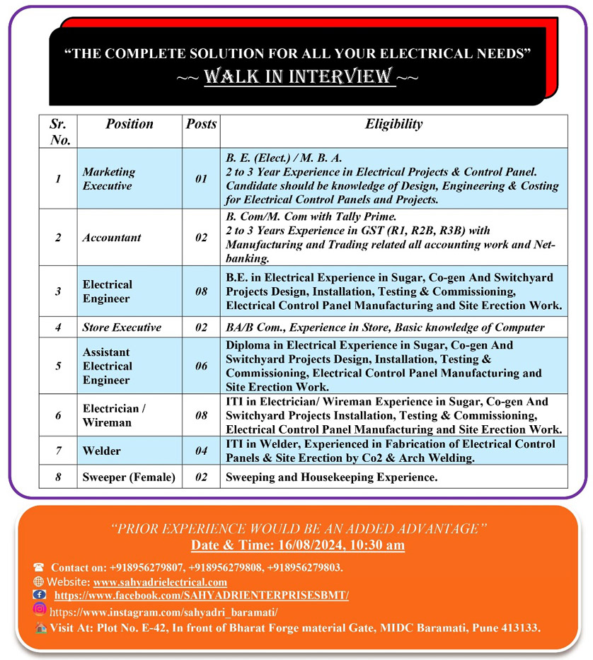 Sahyadri Enterprises, Manufacturer Of CPRI Approved Electrical Power Distribution And Control Panels